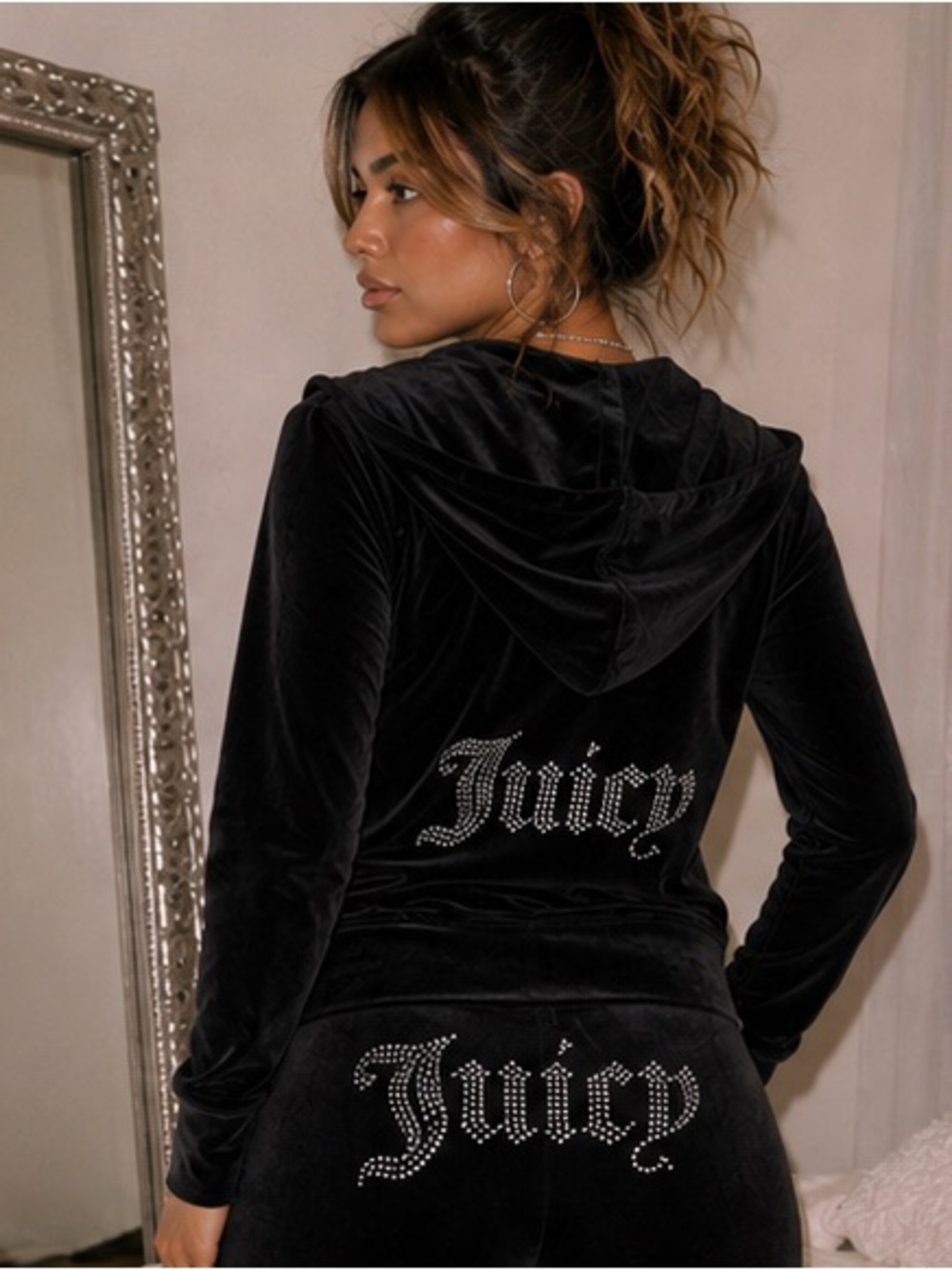 Size S Juicy Couture Velour Tracksuit Liquorice Black set hoodie sweatpants
